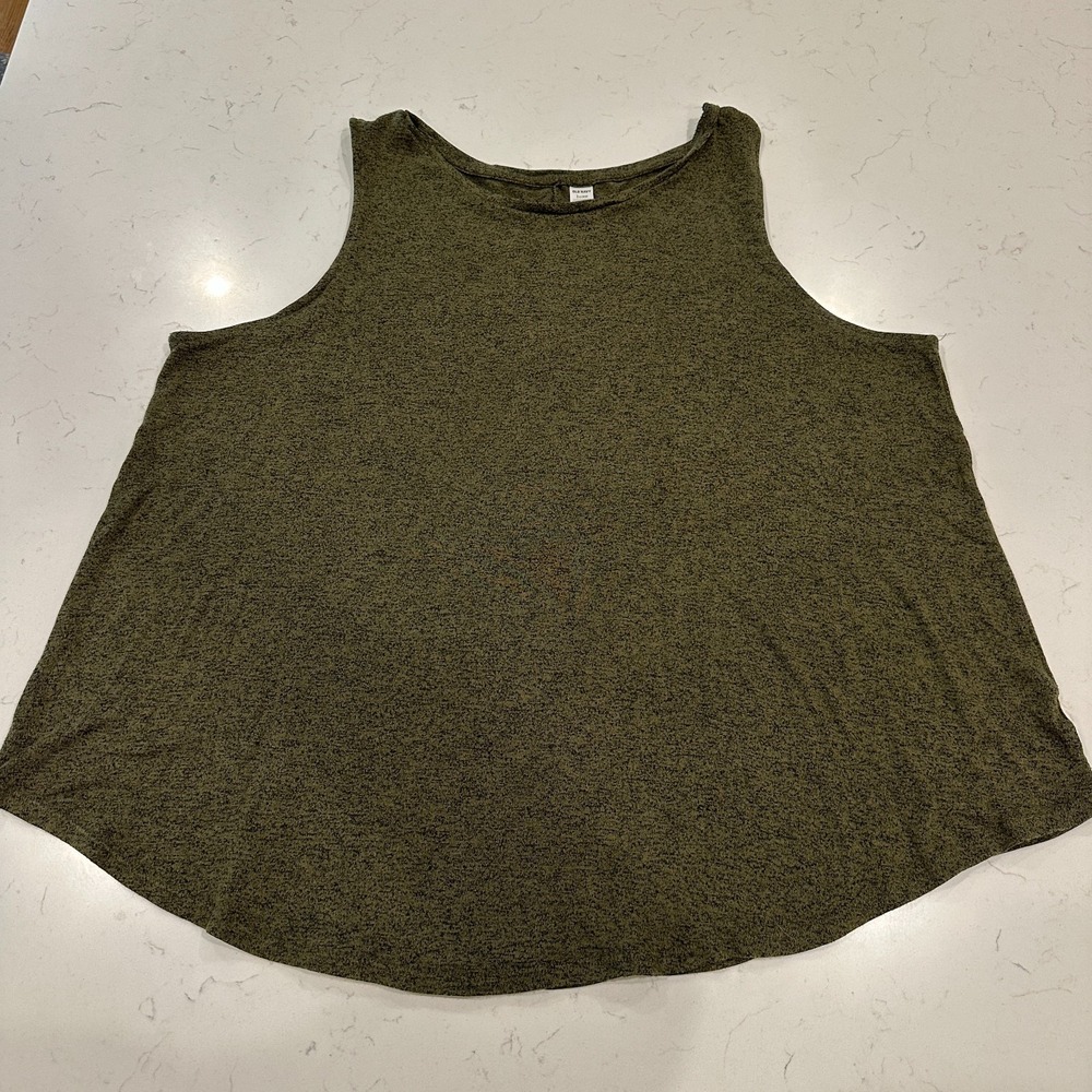 Old Navy Womens XXL 2XL Green Heather Sleeveless Activewear Comy Light Tank Soft